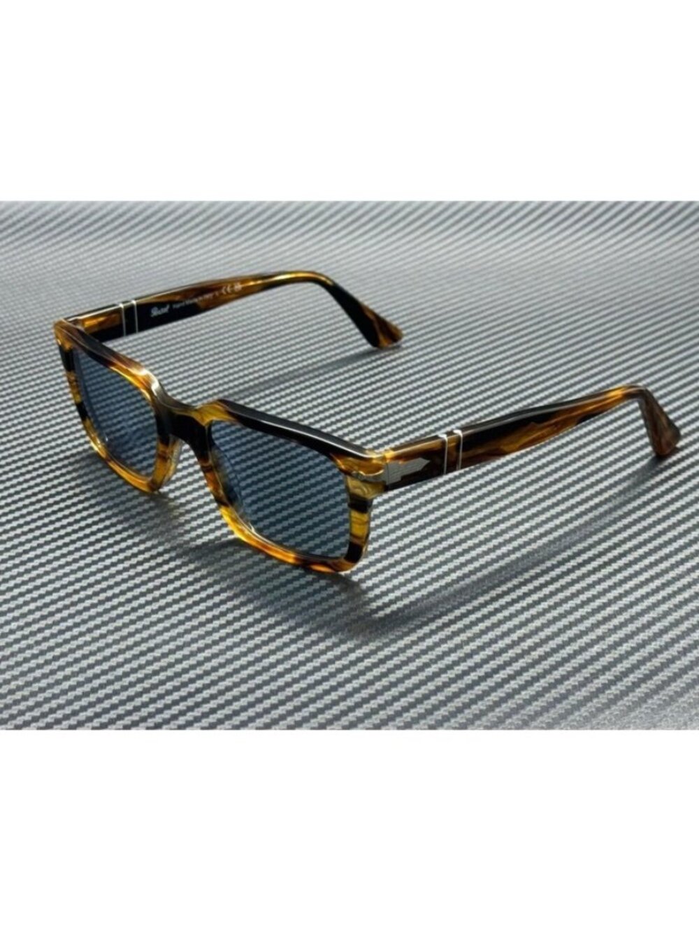 New Persol Men Striped Brown Sunglasses 55-20-145